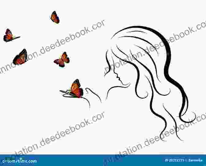 A Detailed Illustration Of A Young Woman With A Butterfly Resting On Her Hand. Fancy Sofia Viani