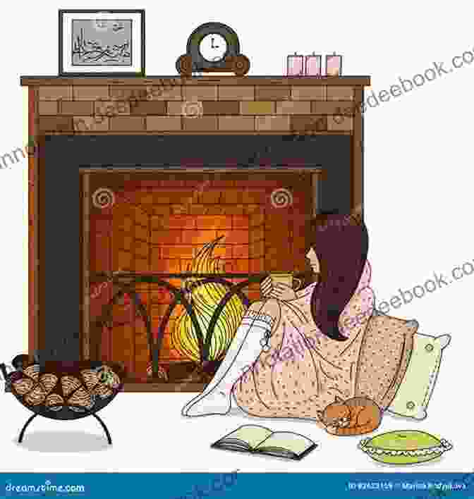 A Heartwarming Illustration Of A Young Woman Sitting By The Fireplace With A Cat On Her Lap, Surrounded By The Cozy Ambiance Of Yule Cottage Adorned With Christmas Decorations The Cat Of Yule Cottage: A Magical Tale Of Romance Christmas And Cats The Perfect Read For Winter 2024