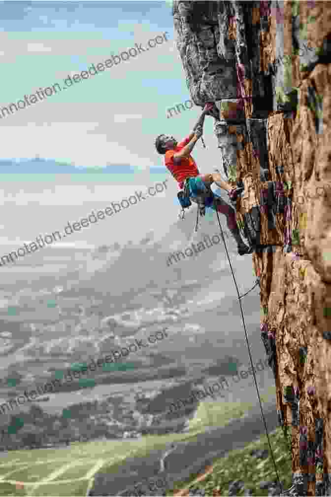 A Person Climbing A Mountain, Facing Challenges Along The Way. Dare To Try