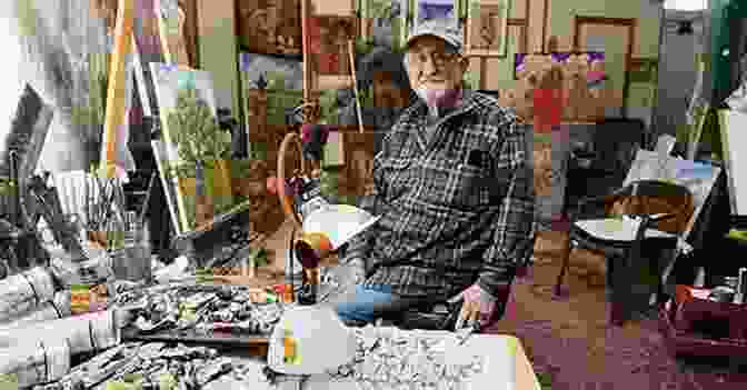 Knox Nicholas Hill In His Studio, Surrounded By His Paintings KNOX Nicholas Hill