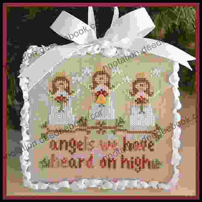 Showcase Of Several Cross Stitch Angel Ornaments By Roger Grant, Displayed On A Wooden Shelf Amidst Other Decorative Items. Angel Ornaments Cross Stitch H Roger Grant